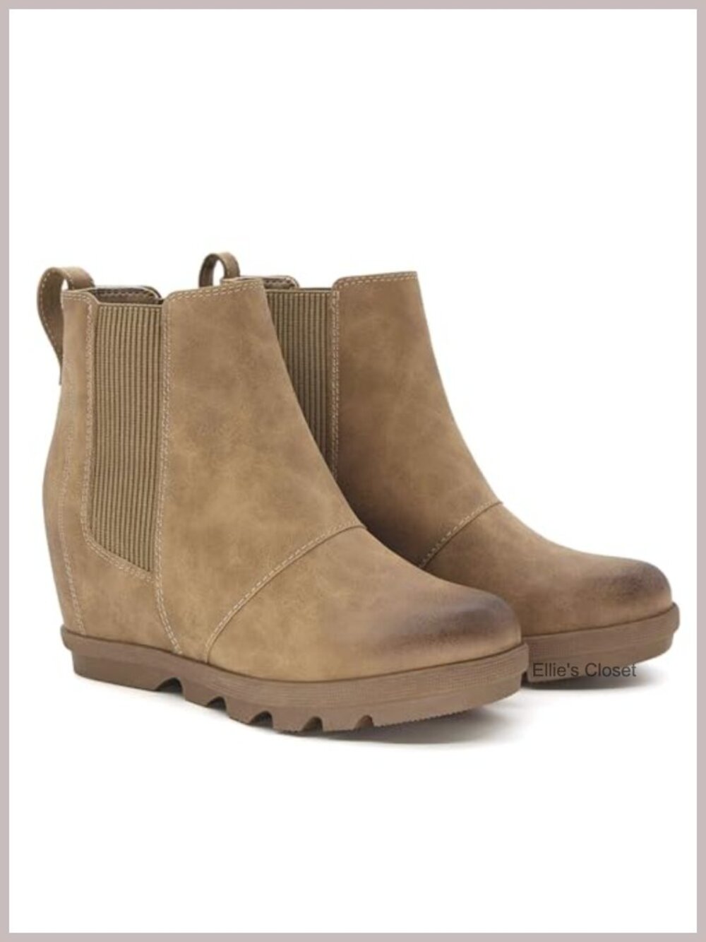 Faux Leather Hidden Heel Chelsea Ankle Wedge Booties